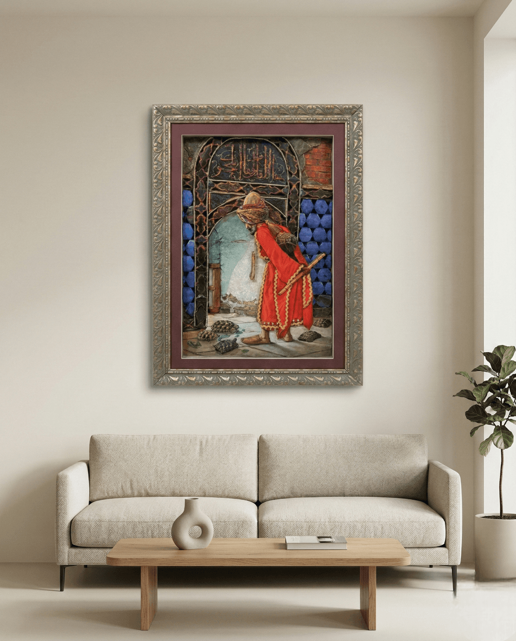 3 Boyutlu Rölyef Tablo: Kaplumbağa Terbiyecisi - detay