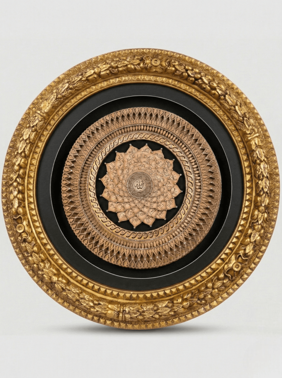 3 Boyutlu Lüks Rölyef Tablo: Allah Lafzı ve Esmaül Hüsna