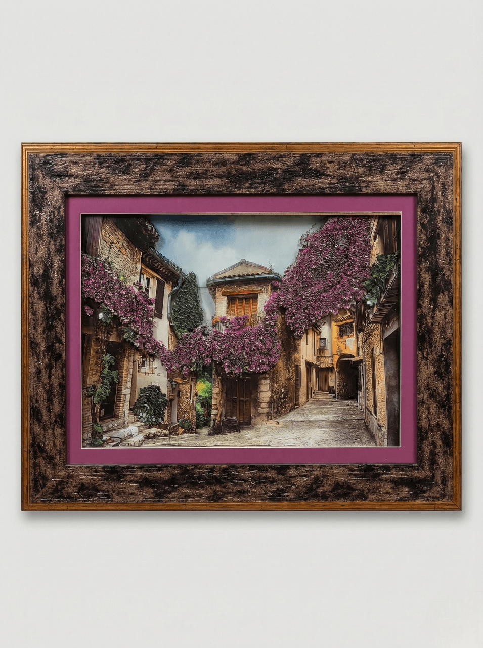 3 Boyutlu Katmanlı Rölyef Tablo: Çiçekli Sokak