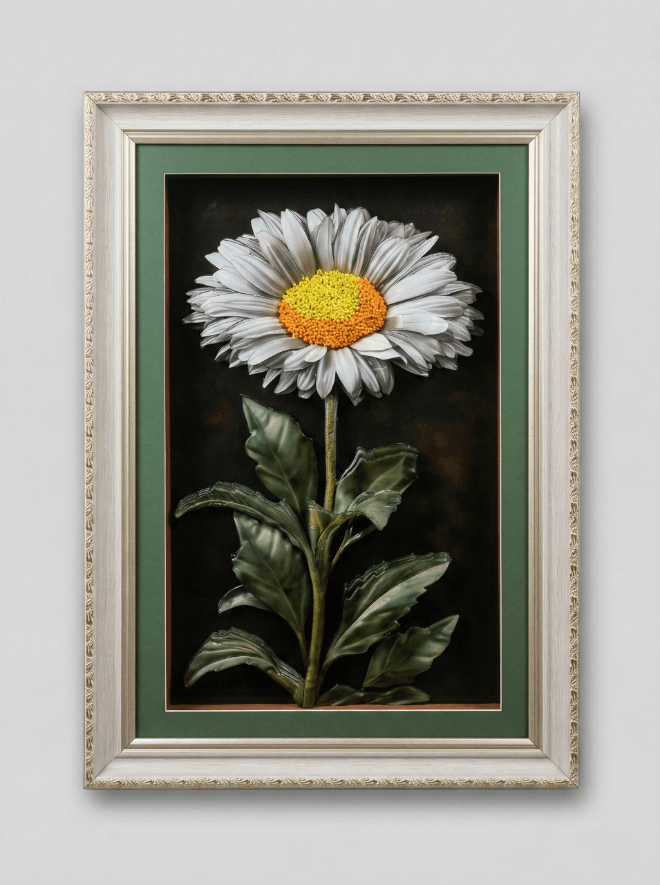 3 Boyutlu Katmanlı Rölyef Tablo: Zarif Papatya