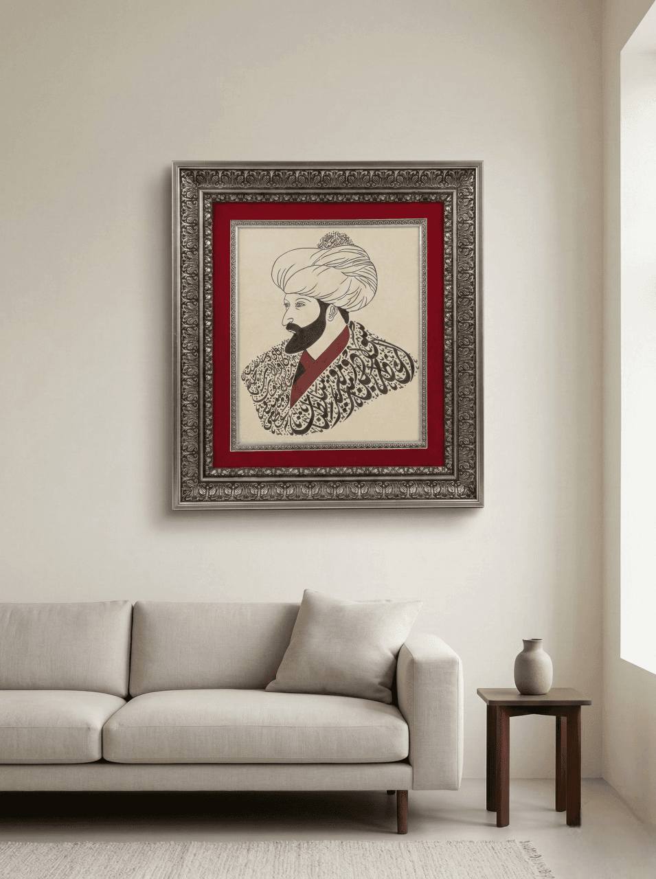 3 Boyutlu Hat Sanatı Portresi: Fatih Sultan Mehmet - detay